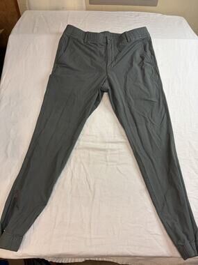 Psycho Bunny Golf Jogger Pants Mens 32 Gray Stretch Performance Ankle Zip
